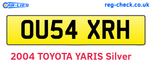 OU54XRH are the vehicle registration plates.