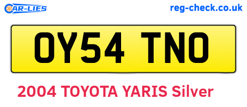 OY54TNO are the vehicle registration plates.
