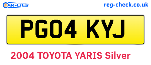 PG04KYJ are the vehicle registration plates.