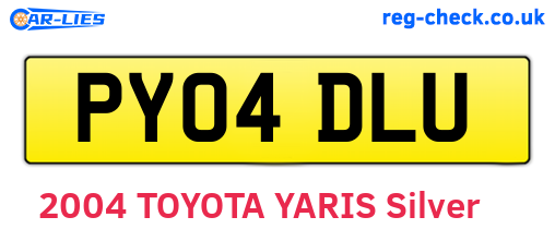 PY04DLU are the vehicle registration plates.