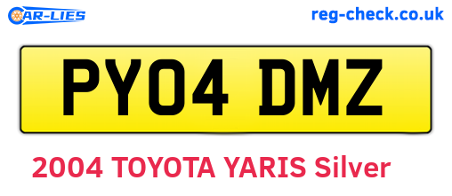 PY04DMZ are the vehicle registration plates.