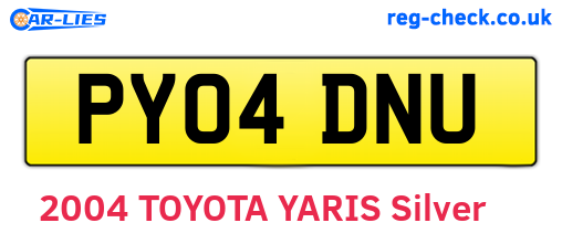 PY04DNU are the vehicle registration plates.