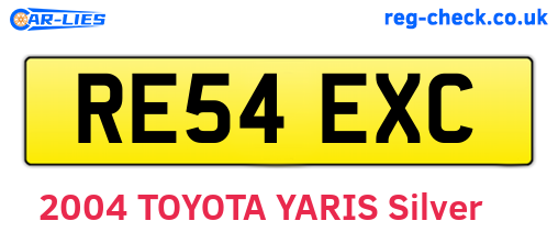 RE54EXC are the vehicle registration plates.