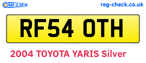 RF54OTH are the vehicle registration plates.