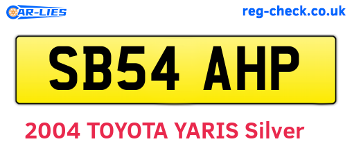 SB54AHP are the vehicle registration plates.