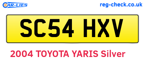 SC54HXV are the vehicle registration plates.