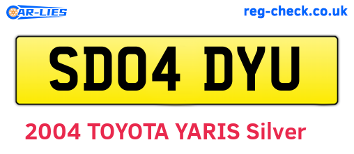 SD04DYU are the vehicle registration plates.