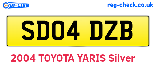 SD04DZB are the vehicle registration plates.