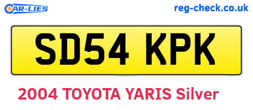 SD54KPK are the vehicle registration plates.
