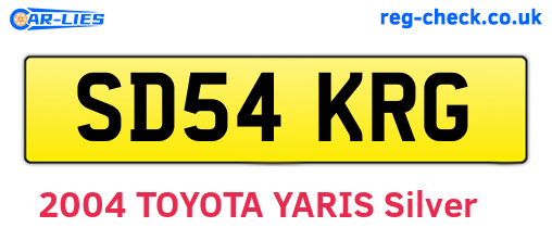 SD54KRG are the vehicle registration plates.