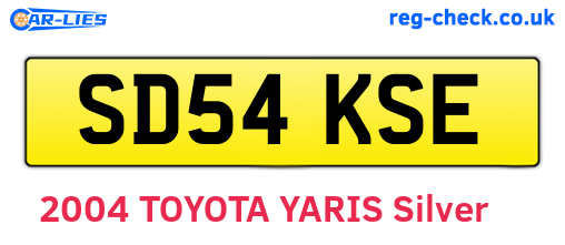 SD54KSE are the vehicle registration plates.