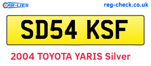 SD54KSF are the vehicle registration plates.