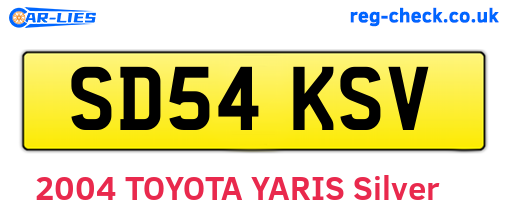 SD54KSV are the vehicle registration plates.