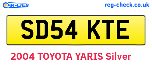 SD54KTE are the vehicle registration plates.