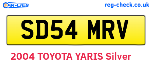 SD54MRV are the vehicle registration plates.