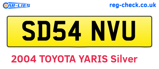 SD54NVU are the vehicle registration plates.