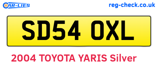 SD54OXL are the vehicle registration plates.