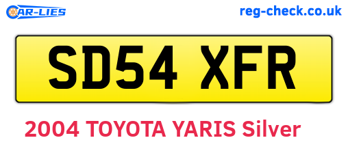 SD54XFR are the vehicle registration plates.