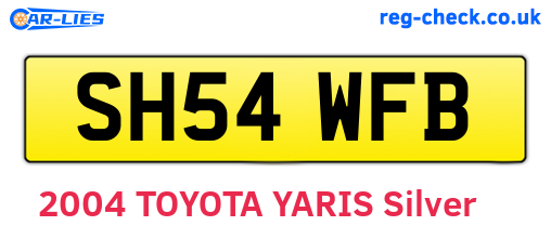 SH54WFB are the vehicle registration plates.