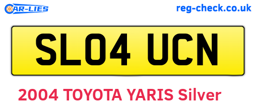 SL04UCN are the vehicle registration plates.