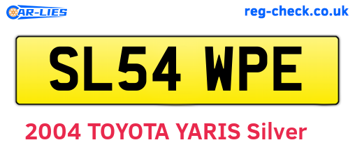 SL54WPE are the vehicle registration plates.