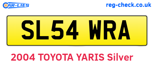 SL54WRA are the vehicle registration plates.