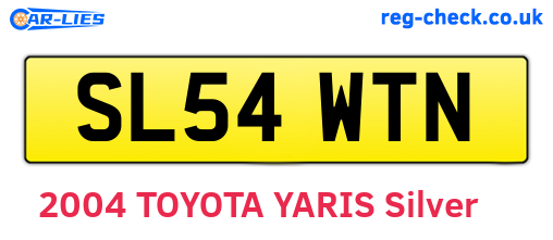 SL54WTN are the vehicle registration plates.