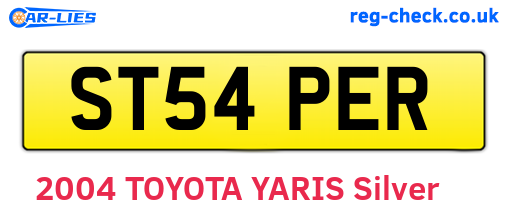 ST54PER are the vehicle registration plates.