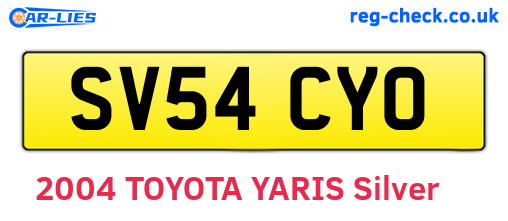 SV54CYO are the vehicle registration plates.