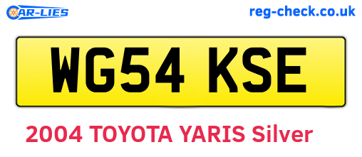 WG54KSE are the vehicle registration plates.