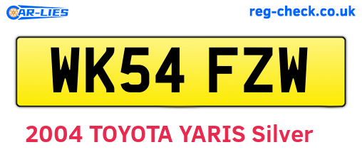 WK54FZW are the vehicle registration plates.
