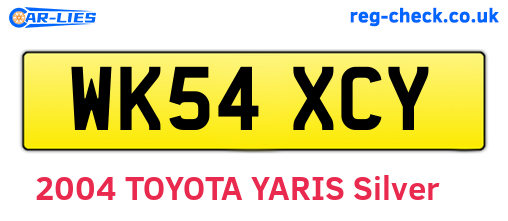WK54XCY are the vehicle registration plates.