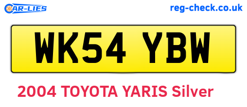 WK54YBW are the vehicle registration plates.