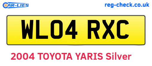 WL04RXC are the vehicle registration plates.