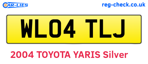 WL04TLJ are the vehicle registration plates.