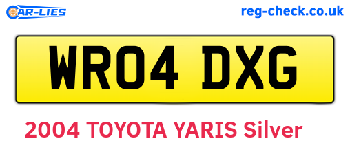 WR04DXG are the vehicle registration plates.