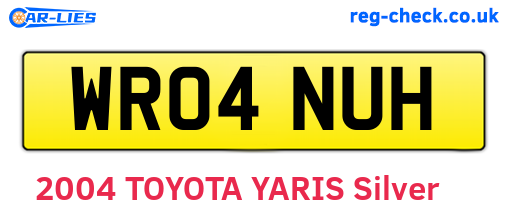 WR04NUH are the vehicle registration plates.