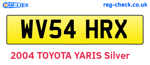 WV54HRX are the vehicle registration plates.