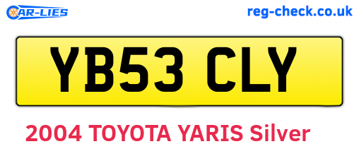 YB53CLY are the vehicle registration plates.