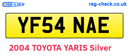 YF54NAE are the vehicle registration plates.