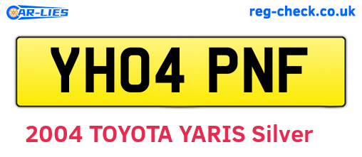 YH04PNF are the vehicle registration plates.