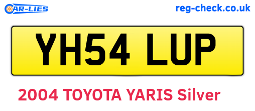 YH54LUP are the vehicle registration plates.