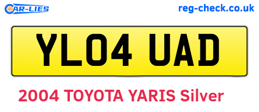 YL04UAD are the vehicle registration plates.