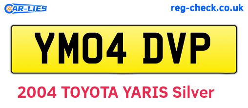 YM04DVP are the vehicle registration plates.