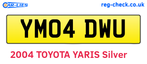 YM04DWU are the vehicle registration plates.