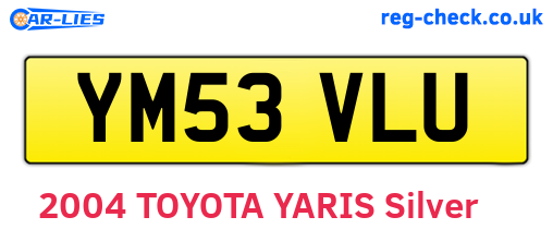 YM53VLU are the vehicle registration plates.