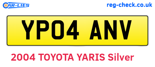YP04ANV are the vehicle registration plates.