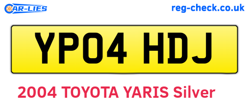 YP04HDJ are the vehicle registration plates.