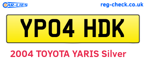 YP04HDK are the vehicle registration plates.