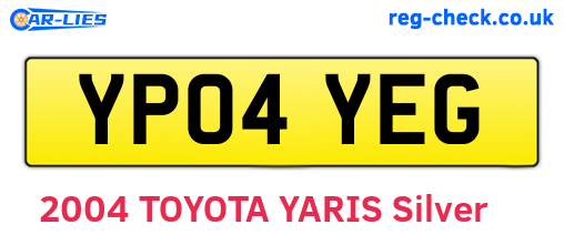 YP04YEG are the vehicle registration plates.